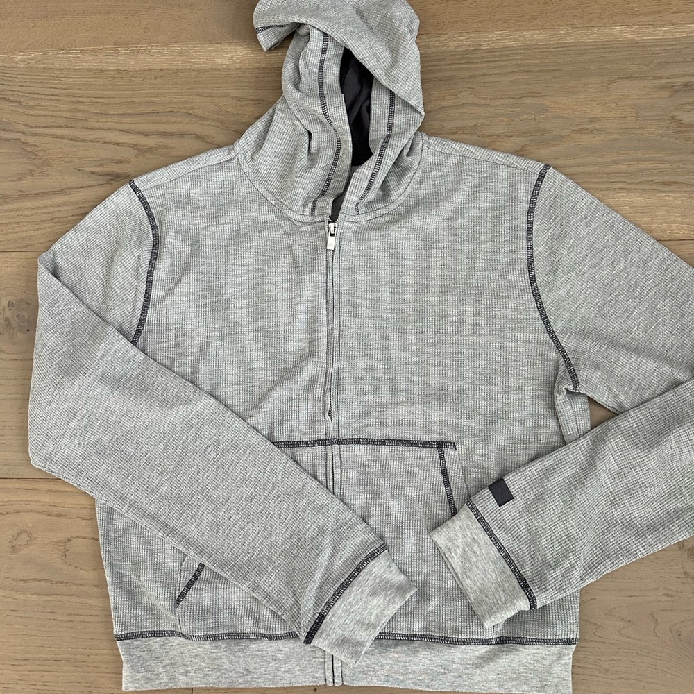 FABLETICS Waffle Knit Full Zip Hoodie, Size M
Color: Med gray
